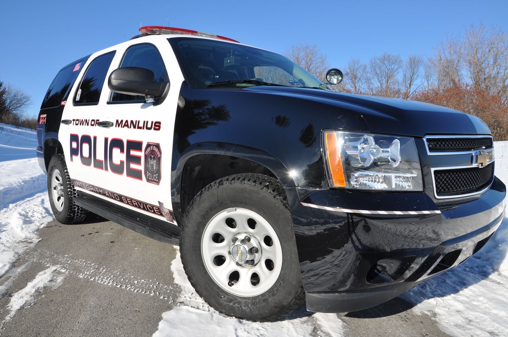 Front view of a police vehicle